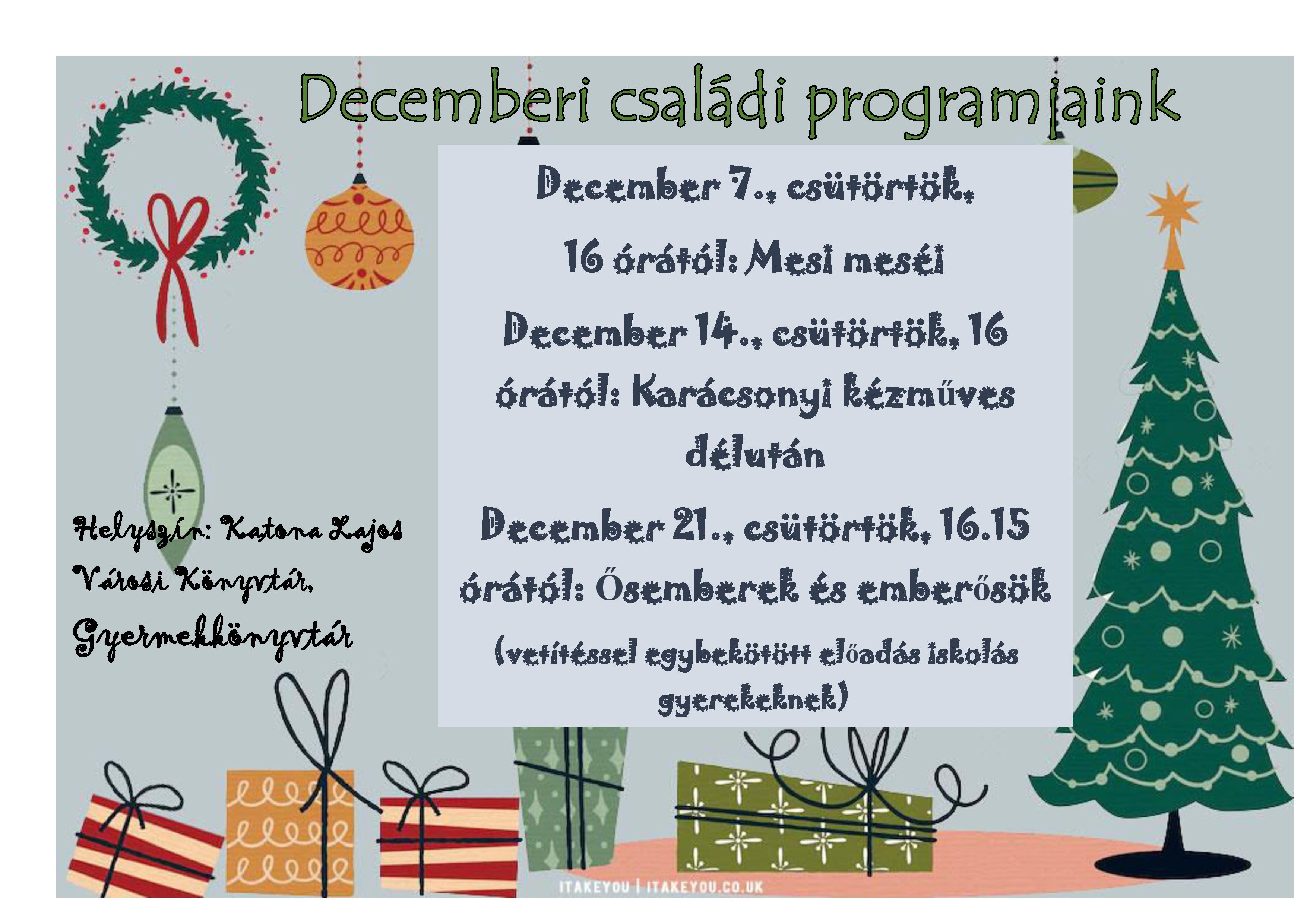 Decemberi családi programjaink