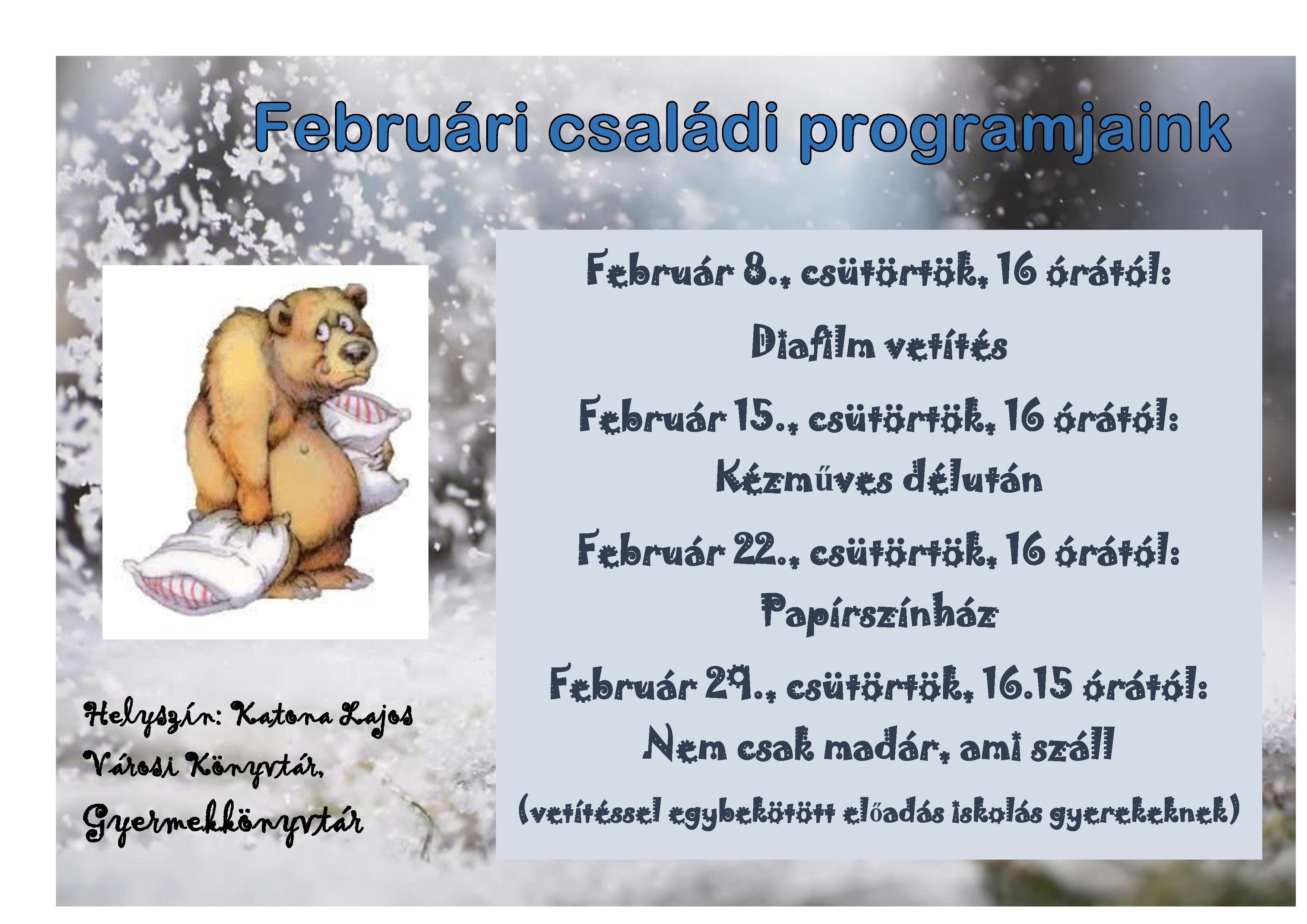 Februári családi programjaink