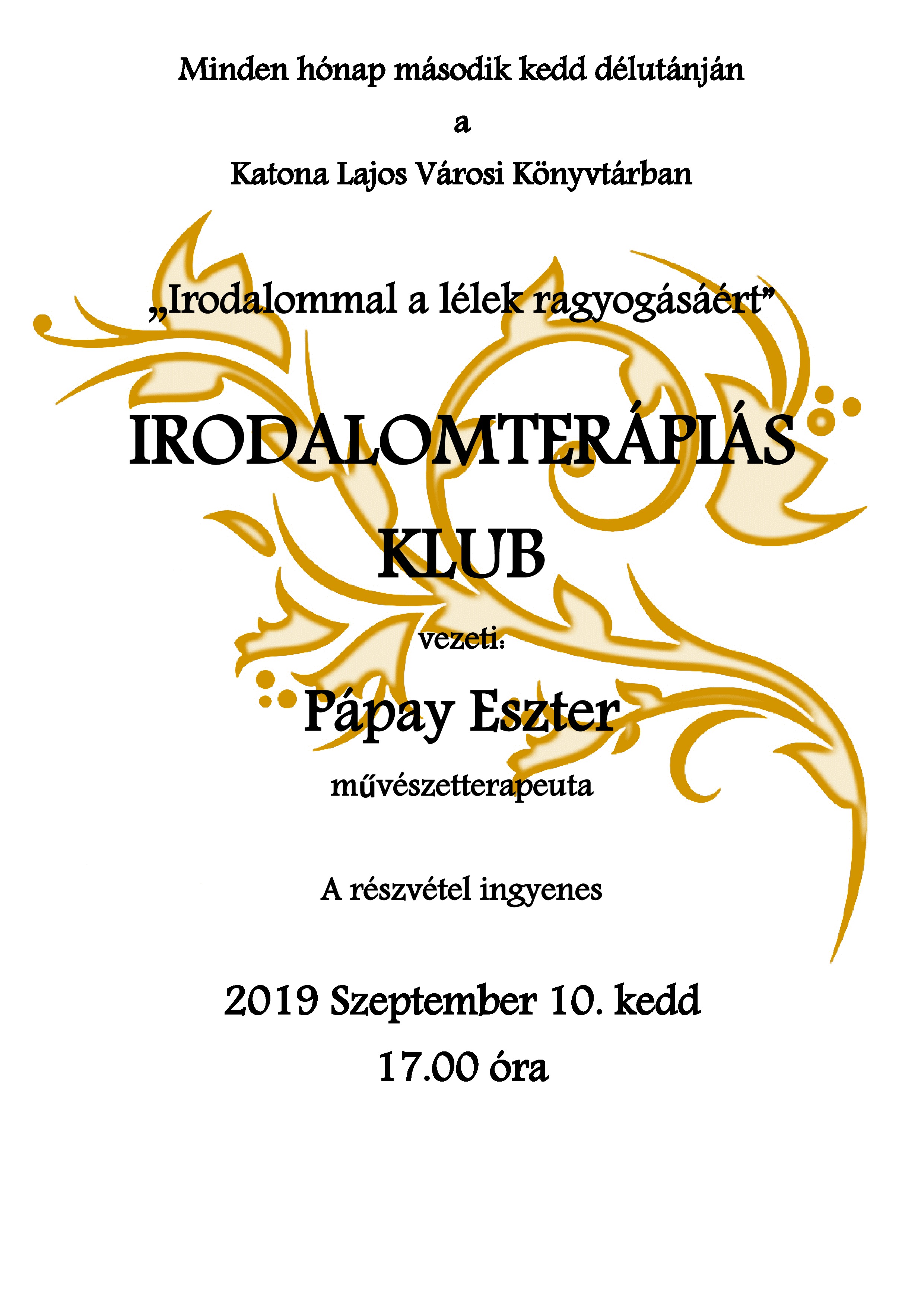 Irodalomterápiás Klub